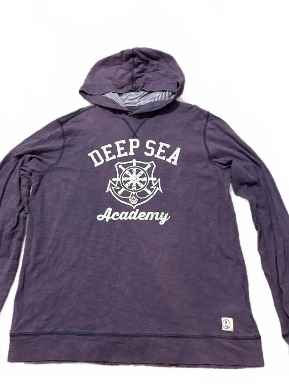 Lands' End Kids Deep Sea Academy Purple Light Hoodie Sweatshirt XL 18-20